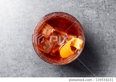 Old Fashioned Cocktail with Orange Peel Old Fashioned Cocktail with Orange Peel 139559231