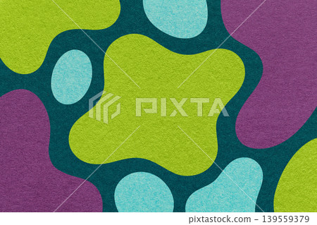 Abstract green purple light blue paper texture background with amorphous fluid blob shapes and spots in flat organic design Abstract green purple light blue paper texture background with amorphous fluid blob shapes and spots in flat organic design 139559379