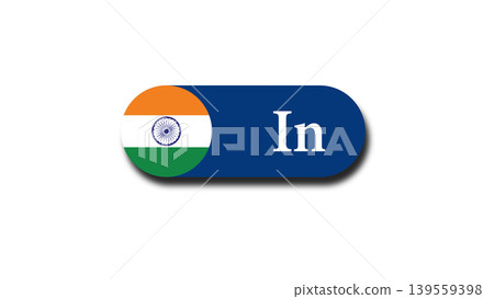 India Flag Web Button Icon With .In Domain Badge for Business, Travel and National Identity 139559398