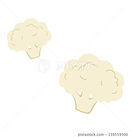 Cauliflower florets representing healthy nutrition food ingredients 139559500