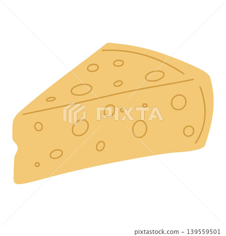 Cheese wedge simple drawing representing dairy food 139559501