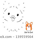 Connect The Dots and Draw Cute Dog. Dot to dot puzzle - cartoon little puppy. Educational Game for Kids. Drawing for Preschool children. Vector Illustration EPS8 139559564