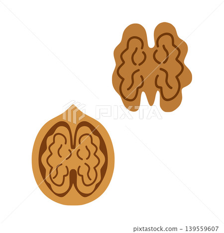 Walnut halves showing healthy nut ingredient Walnut halves showing healthy nut ingredient 139559607