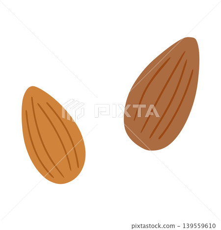 Almond nuts representing healthy eating ingredients and nutrition 139559610