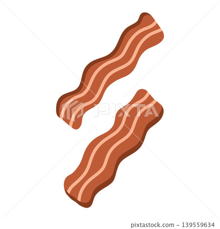 Bacon strips presenting cooked meat food ingredient Bacon strips presenting cooked meat food ingredient 139559634