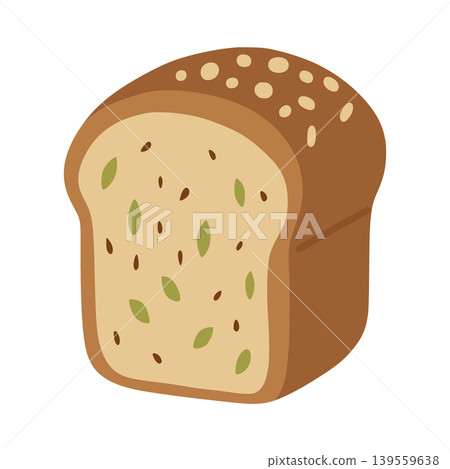 Healthy whole grain bread loaf with seeds 139559638