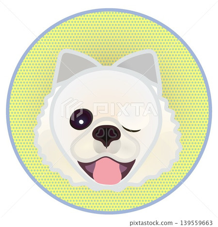 圓形背景上的博美犬臉部插圖 139559663
