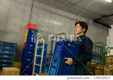 man working in warehouse man working in warehouse 139559837