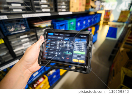 Tablet operation in the warehouse Tablet operation in the warehouse 139559843