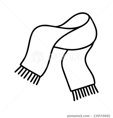 Simple scarf line icon Simple scarf line icon 139559892