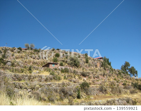 Stone wall slopes on Taquile Island Stone wall slopes on Taquile Island 139559921