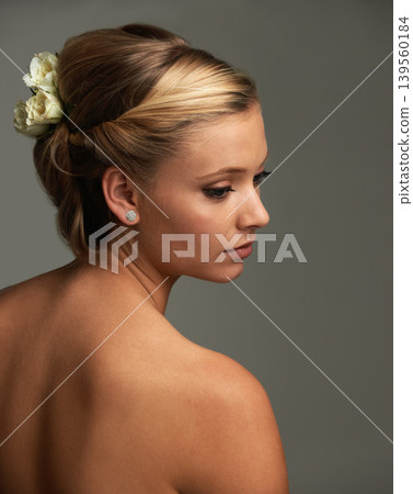 Thinking, skincare and woman with dermatology, shine and grooming on a grey studio background. Person, girl or model with aesthetic, glowing and cosmetics with texture, healthy skin or natural beauty Thinking, skincare and woman with dermatology, shine and grooming on a grey studio background. Person, girl or model with aesthetic, glowing and cosmetics with texture, healthy skin or natural beauty 139560184