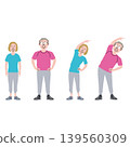 Two elderly people doing exercises 139560309