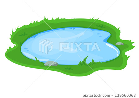 Puddle in grass vector isolated Puddle in grass vector isolated 139560368