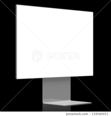 Computer monitor with empty screen on black background - 3D illustration Computer monitor with empty screen on black background - 3D illustration 139560451