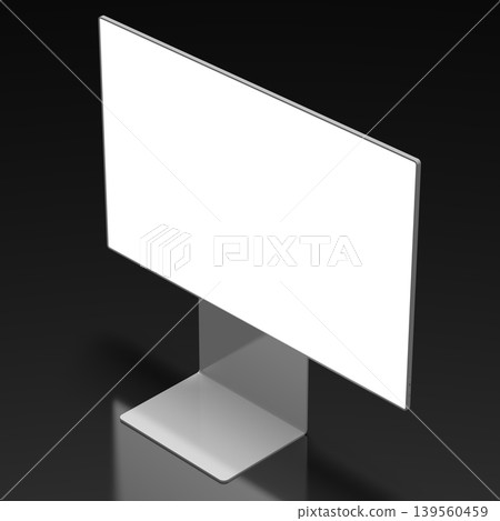 Computer monitor with empty screen on black background - 3D illustration Computer monitor with empty screen on black background - 3D illustration 139560459