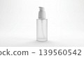 Frosted glass bottle with pump dispenser for cosmetics personal care lotion dispenser cosmetic packaging skincare packaging beauty product glass container white background clear bottle 139560542