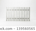 White picket fence section on a white background with outdoor living boundary protection exterior construction property landscaping architecture isolated background minimalist traditional 139560565