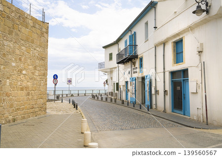 the seafront street in Larnaka, Cyprus the seafront street in Larnaka, Cyprus 139560567