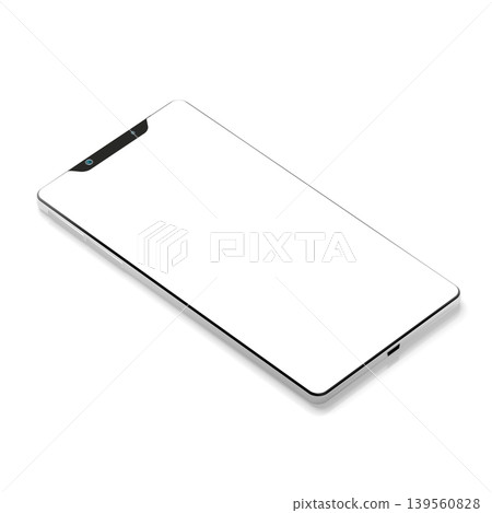 3D modern brandless smartphone isolated on white background 3D modern brandless smartphone isolated on white background 139560828