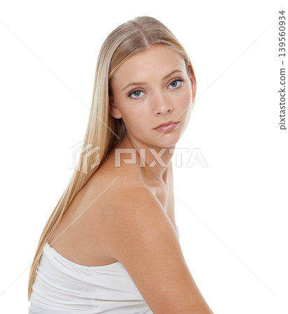 Portrait, skincare and woman with beauty, cosmetics and confident girl isolated on a white studio background. Face, person and model with beauty, treatment and grooming with luxury and healthy skin Portrait, skincare and woman with beauty, cosmetics and confident girl isolated on a white studio background. Face, person and model with beauty, treatment and grooming with luxury and healthy skin 139560934