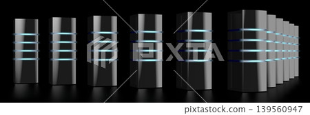 3D modern black servers with LED lights - great for topics like datacenter/ hosting/ storage etc. 3D modern black servers with LED lights - great for topics like datacenter/ hosting/ storage etc. 139560947
