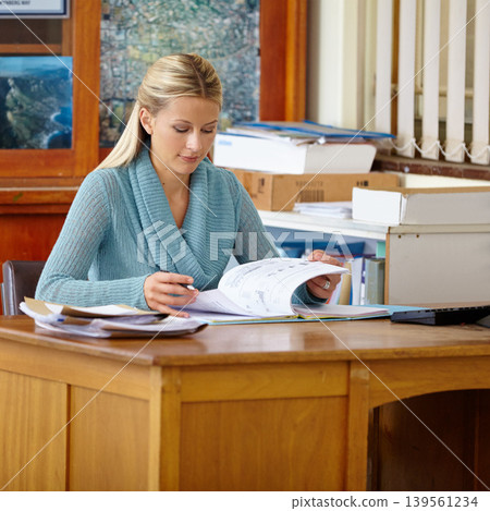 Teacher woman, marking and book in classroom for test, results or administration for education at school. Person, documents and paperwork for assessment, learning and development at desk in academy Teacher woman, marking and book in classroom for test, results or administration for education at school. Person, documents and paperwork for assessment, learning and development at desk in academy 139561234