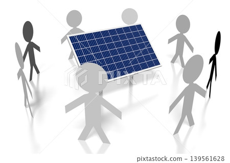 Solar panels concept - 3D illustration Solar panels concept - 3D illustration 139561628