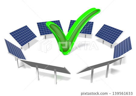 Solar panels concept - 3D illustration Solar panels concept - 3D illustration 139561633