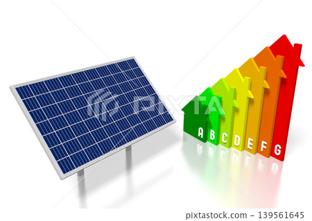 Solar panels concept - 3D illustration Solar panels concept - 3D illustration 139561645