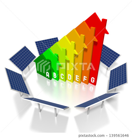Solar panels concept - 3D illustration Solar panels concept - 3D illustration 139561646