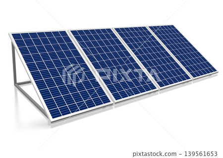 Solar panels concept - 3D illustration 139561653