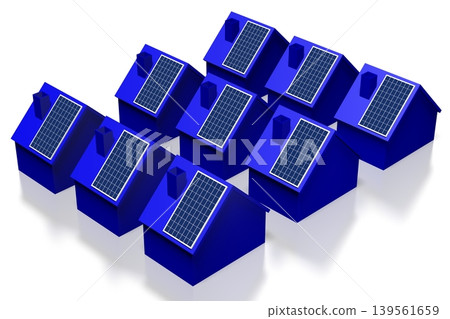Solar panels concept - 3D illustration Solar panels concept - 3D illustration 139561659