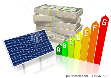 Solar panels concept - 3D illustration Solar panels concept - 3D illustration 139561686