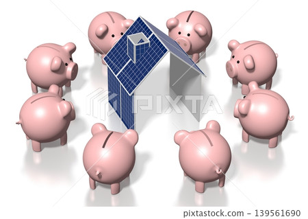 Solar panels concept - 3D illustration Solar panels concept - 3D illustration 139561690