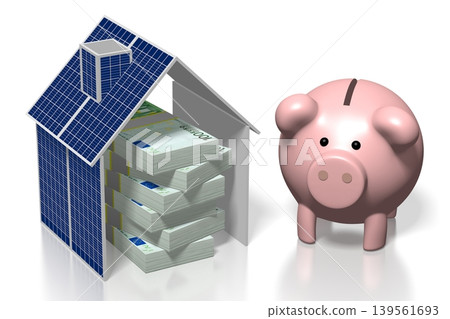 Money, solar panels concept Money, solar panels concept 139561693