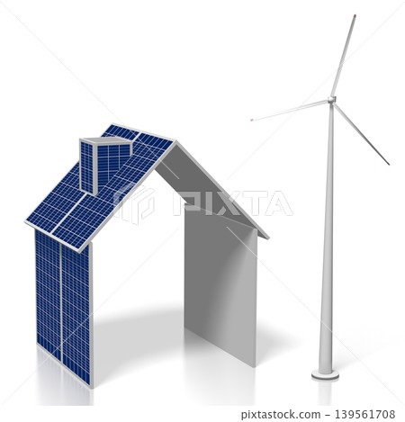 Renewable energy concept - 3D illustration Renewable energy concept - 3D illustration 139561708