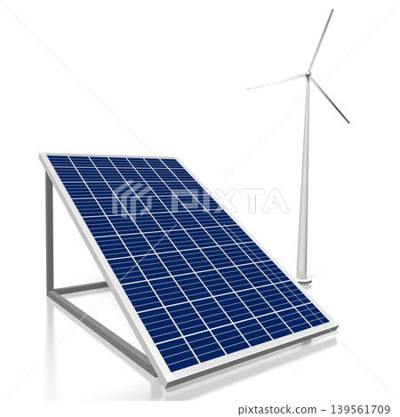 Renewable energy concept - 3D illustration Renewable energy concept - 3D illustration 139561709