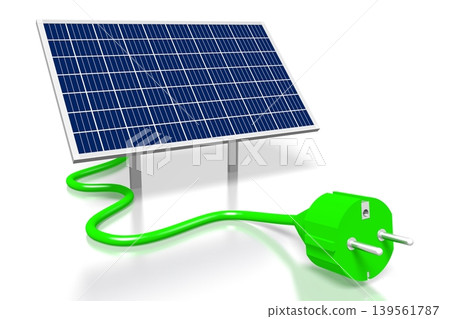 Solar panels concept - 3D illustration 139561787
