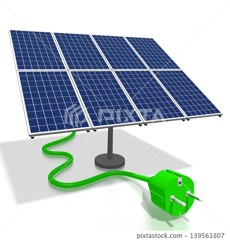 Solar panels concept - 3D illustration 139561807