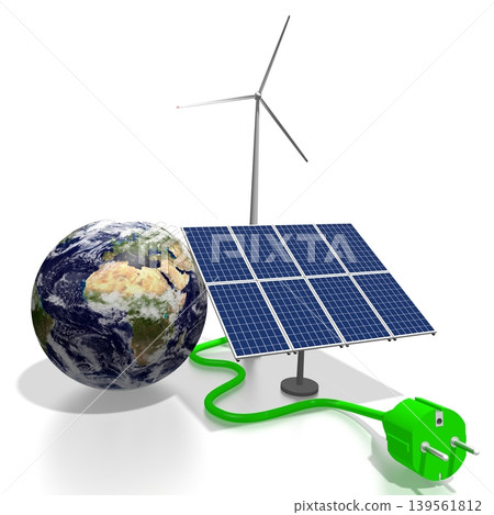 Renewable energy concept - 3D illustration Renewable energy concept - 3D illustration 139561812