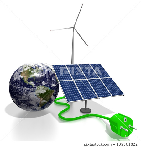 Renewable energy concept - 3D illustration 139561822