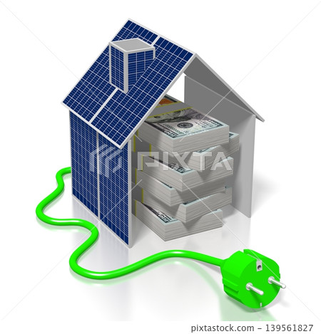 Money, solar panels concept Money, solar panels concept 139561827