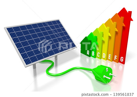 Solar panels concept - 3D illustration Solar panels concept - 3D illustration 139561837