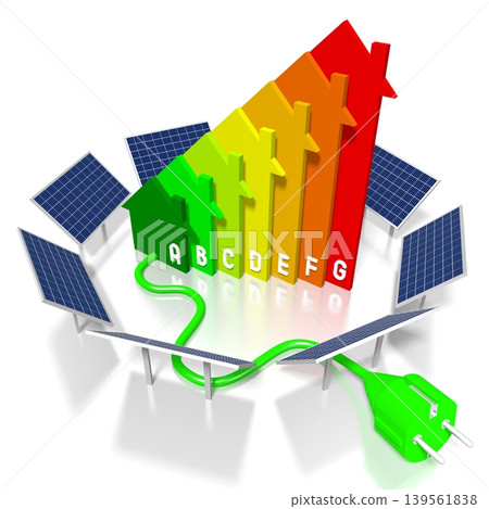 Solar panels concept - 3D illustration Solar panels concept - 3D illustration 139561838
