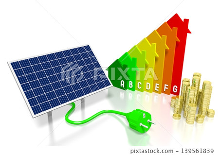 Solar panels concept - 3D illustration 139561839