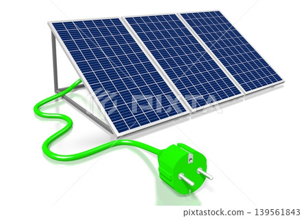 Solar panels concept - 3D illustration 139561843