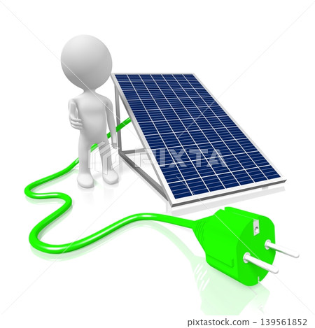 Solar panels concept - 3D illustration 139561852