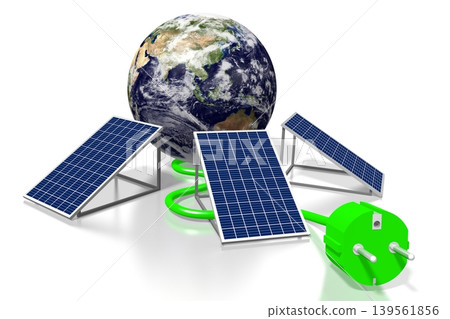 Earth, solar panels concept Earth, solar panels concept 139561856