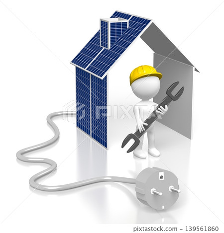 Solar panels assembly - 3D illustration Solar panels assembly - 3D illustration 139561860